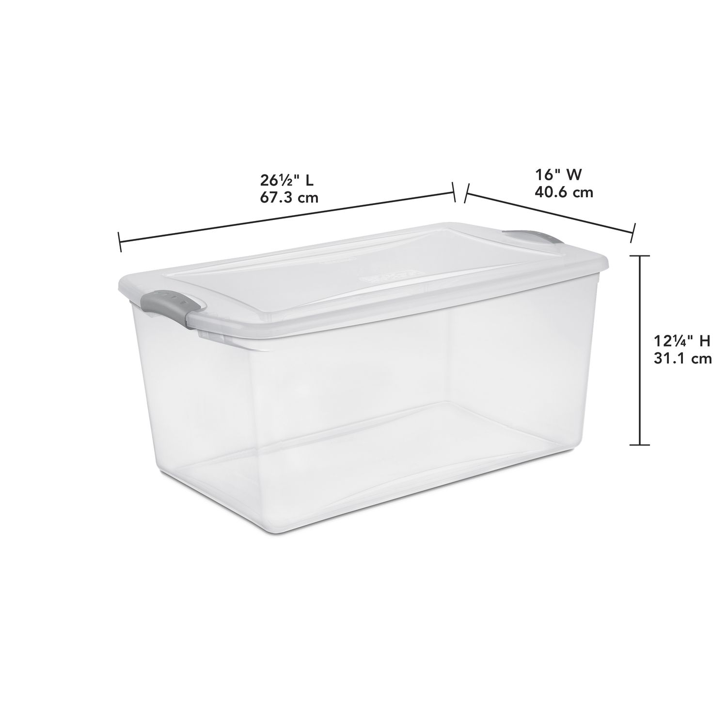 Sterilite ClearView Storage Box with Latched Lid, 62-L