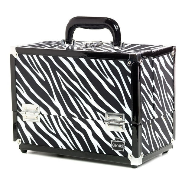 Caboodles 11.25 Inches Zebra Print Cosmetic Train Case with Mirror 2
