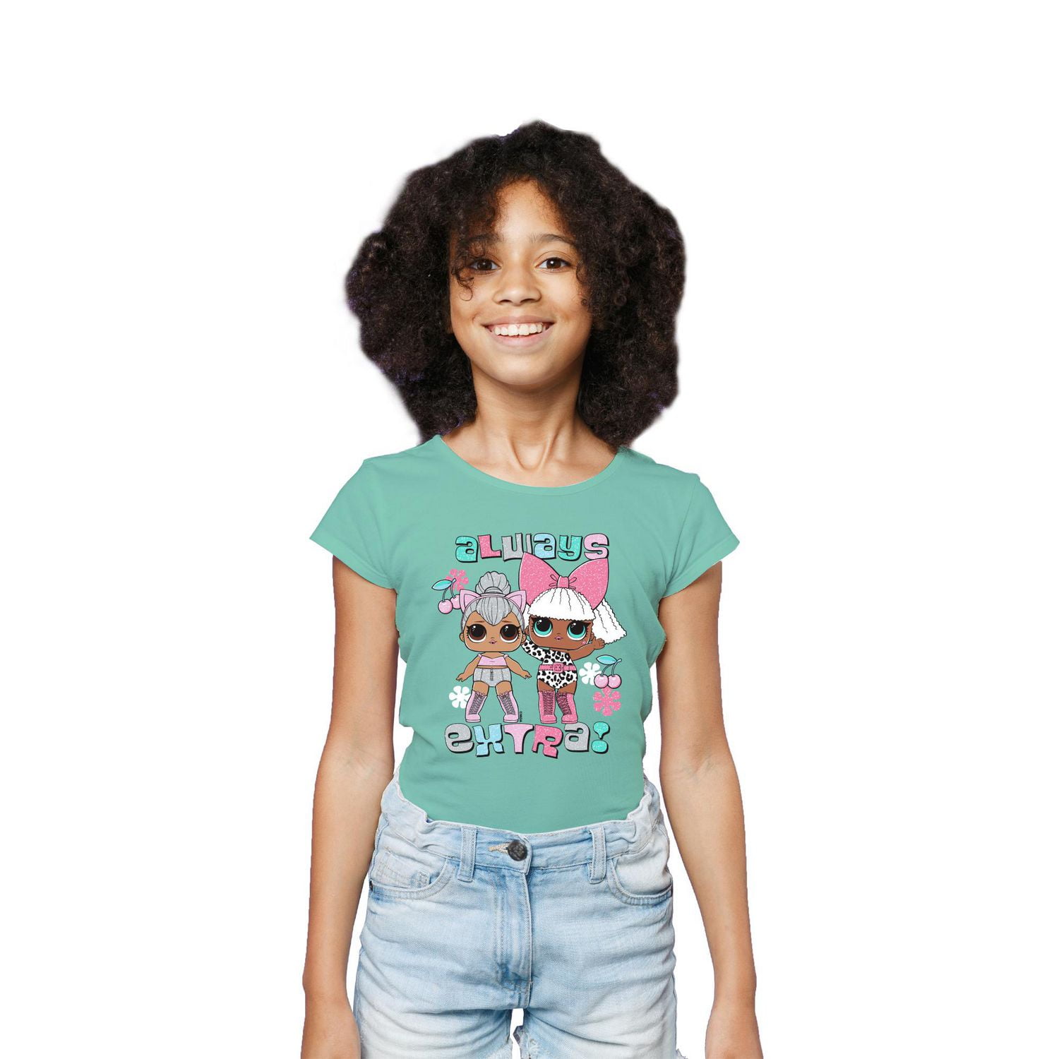 L.O.L SURPRISE Girls Always Extra Short Sleeve T Shirt Walmart