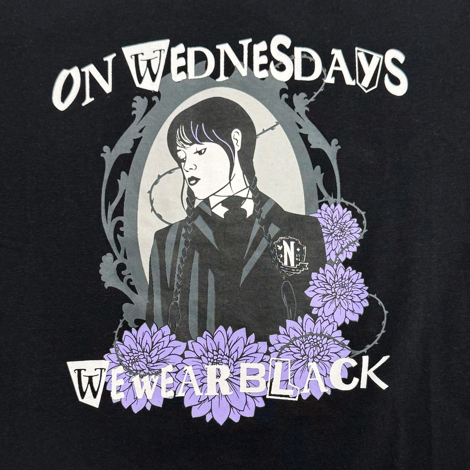 Wednesday Girls T-shirt noir à manches courtes Wednesday