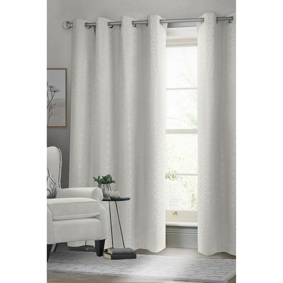 Safdie & Co. Curtain Woven Blackout 54X84L White Geo