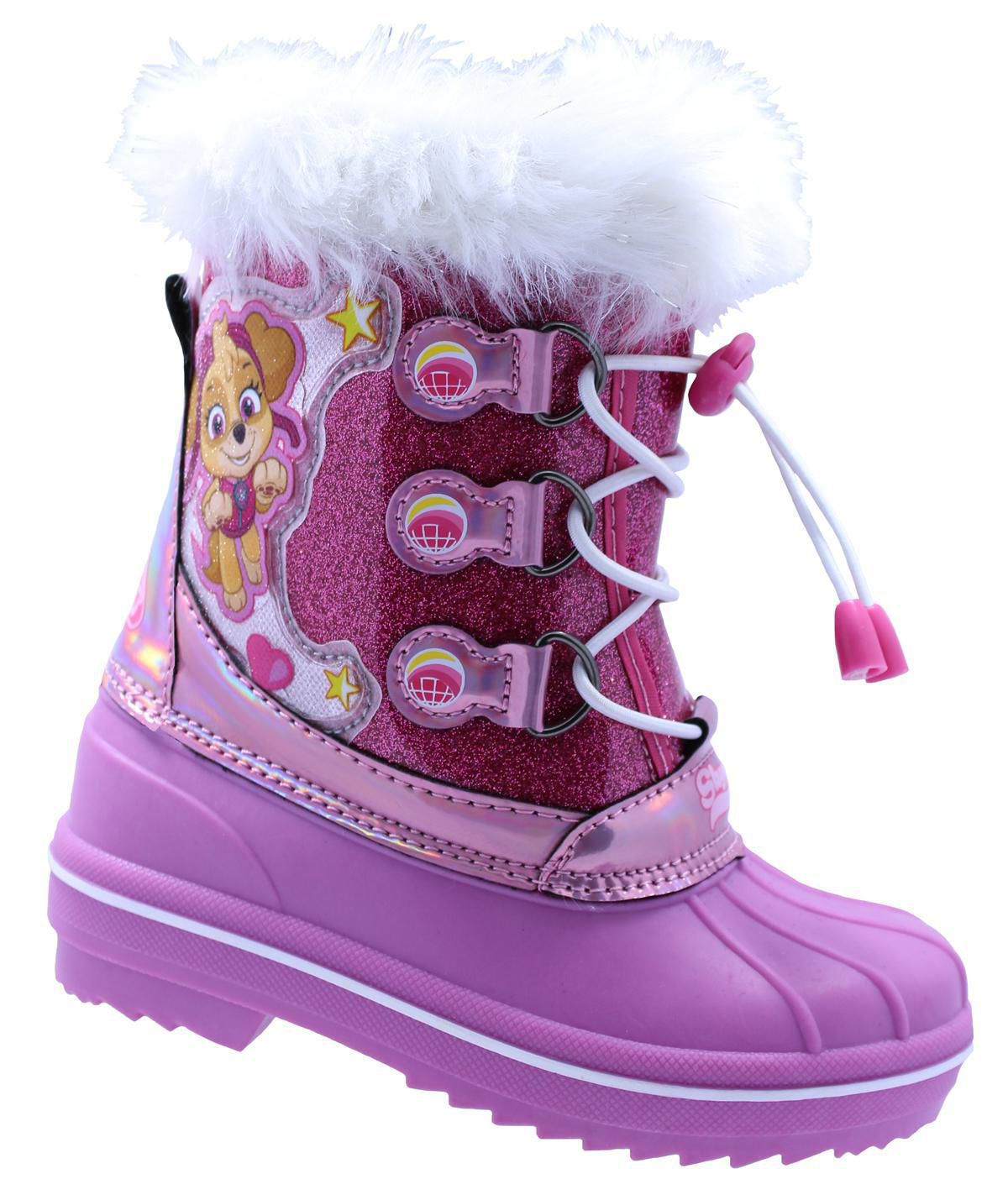 Girls PAW Patrol Purple Glitter Wellies Wellington RAIN Snow Boots UK Size 5-10 