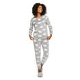 thumbnail image 1 of No Boundaries Women's Plush Pajamas 2-Piece Set, 1 of 6