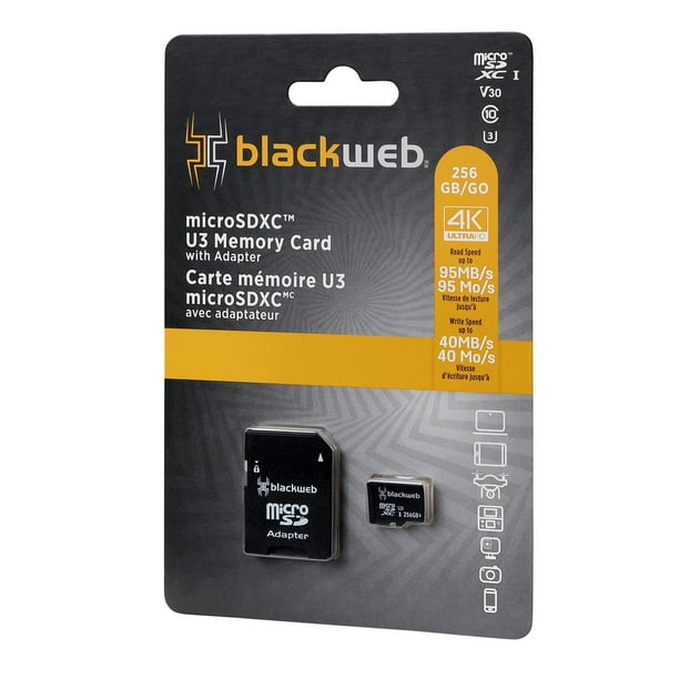 Carte mémoire microSDXC U3 256 GO blackweb BWA21PHM003C-noir