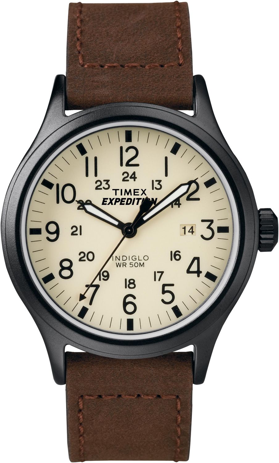 Timex® Expedition® Scout 40mm Leather Strap Watch