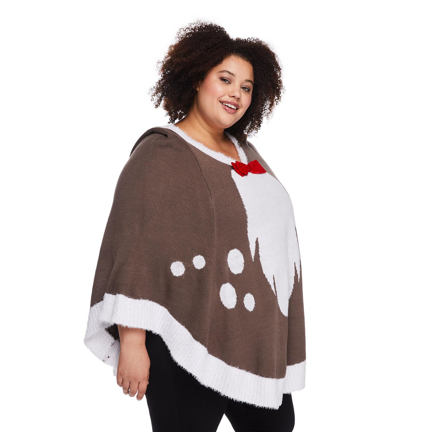 Poncho des fêtes à motif écossais George Plus pour femmes Tailles 1X-4X