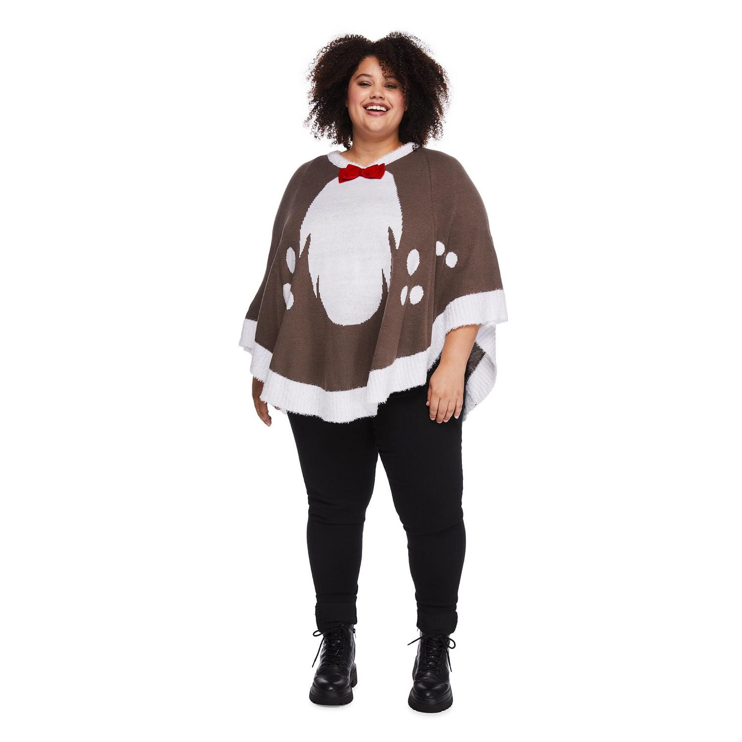 Poncho des fêtes à motif écossais George Plus pour femmes Tailles 1X-4X