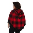 thumbnail image 3 of George Women's Plus Plaid Holiday Poncho, 3 of 6