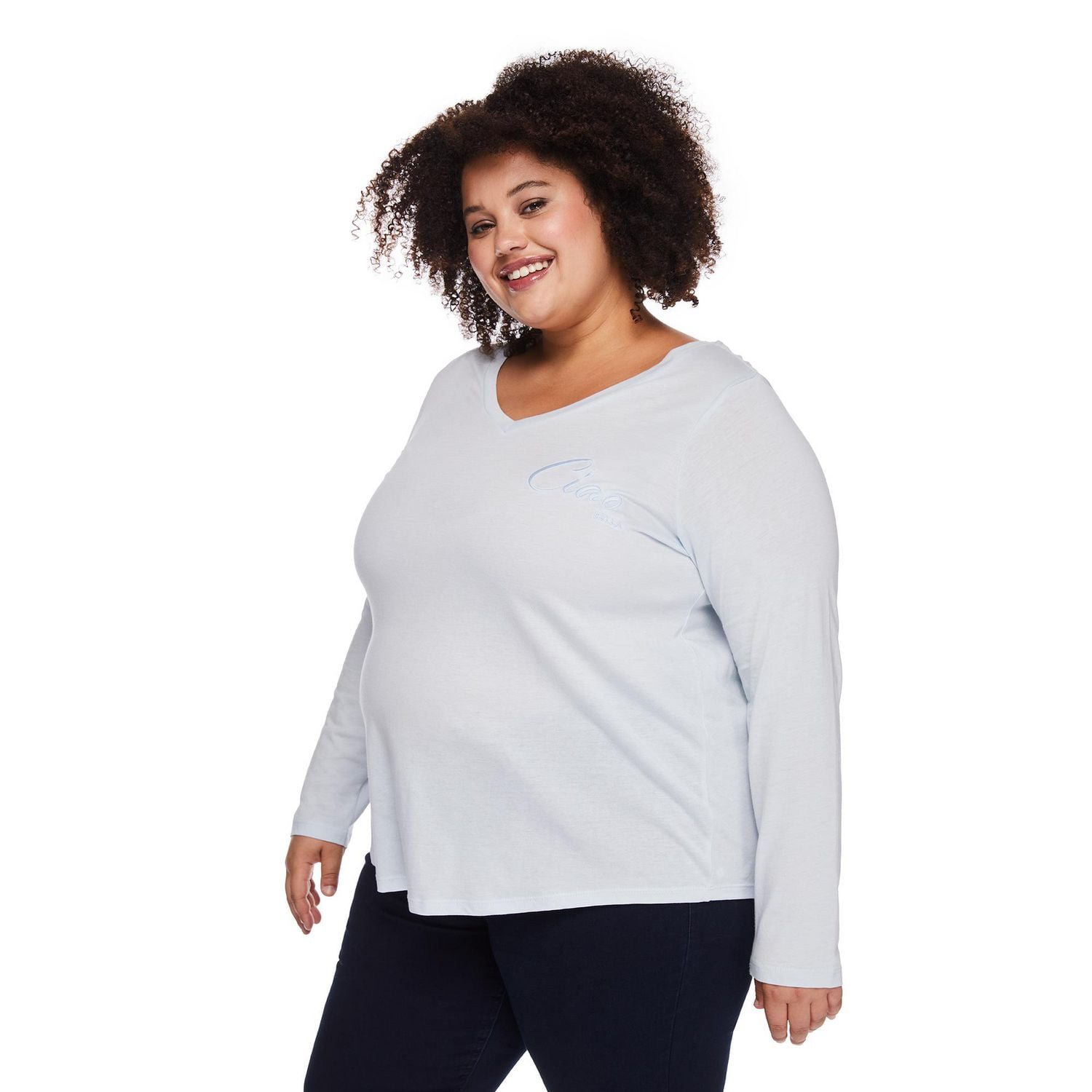 T-shirt à encolure en V George Plus pour femmes