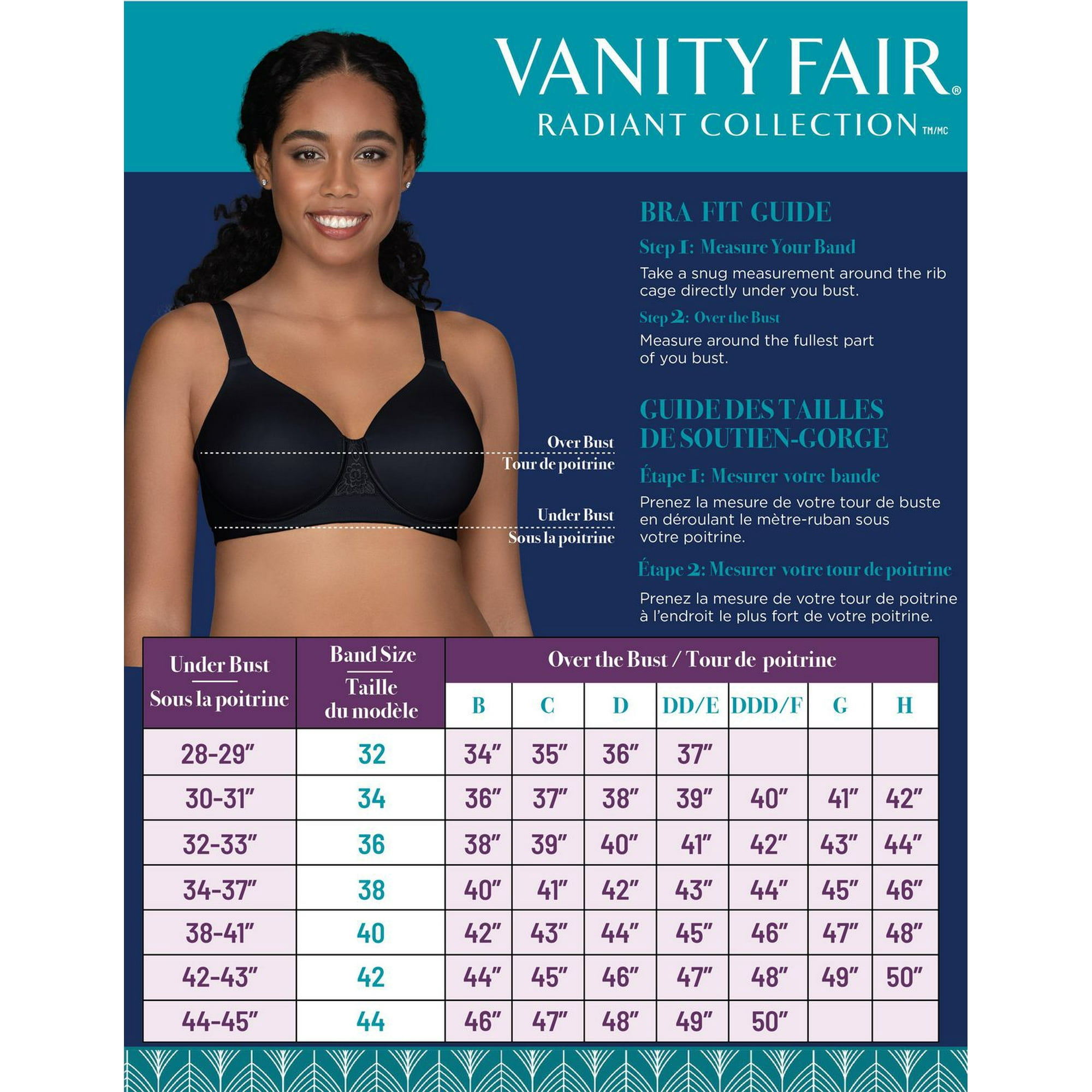 Radiant by Vanity Fair - Women's Full Coverage Comfort Wirefree Bra, Sizes  38B - 40DD