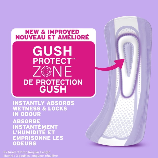 Poise Ultra Thin Incontinence Pads, 4 Drop Moderate Absorbency, Regular Length, 18 Count