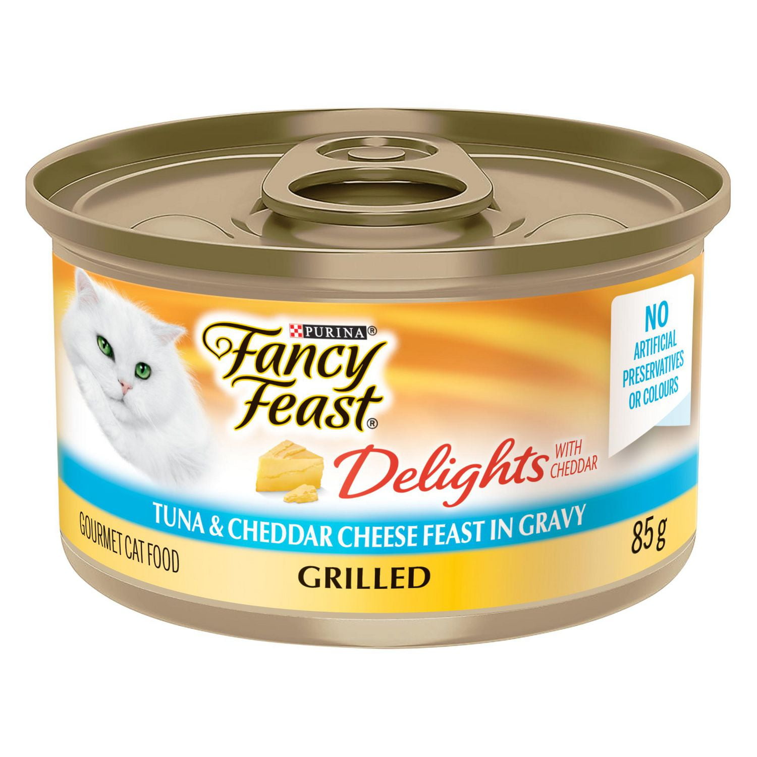 Fancy Feast Delights Grilled Tuna & Cheddar Cheese in Gravy, Wet Cat ...