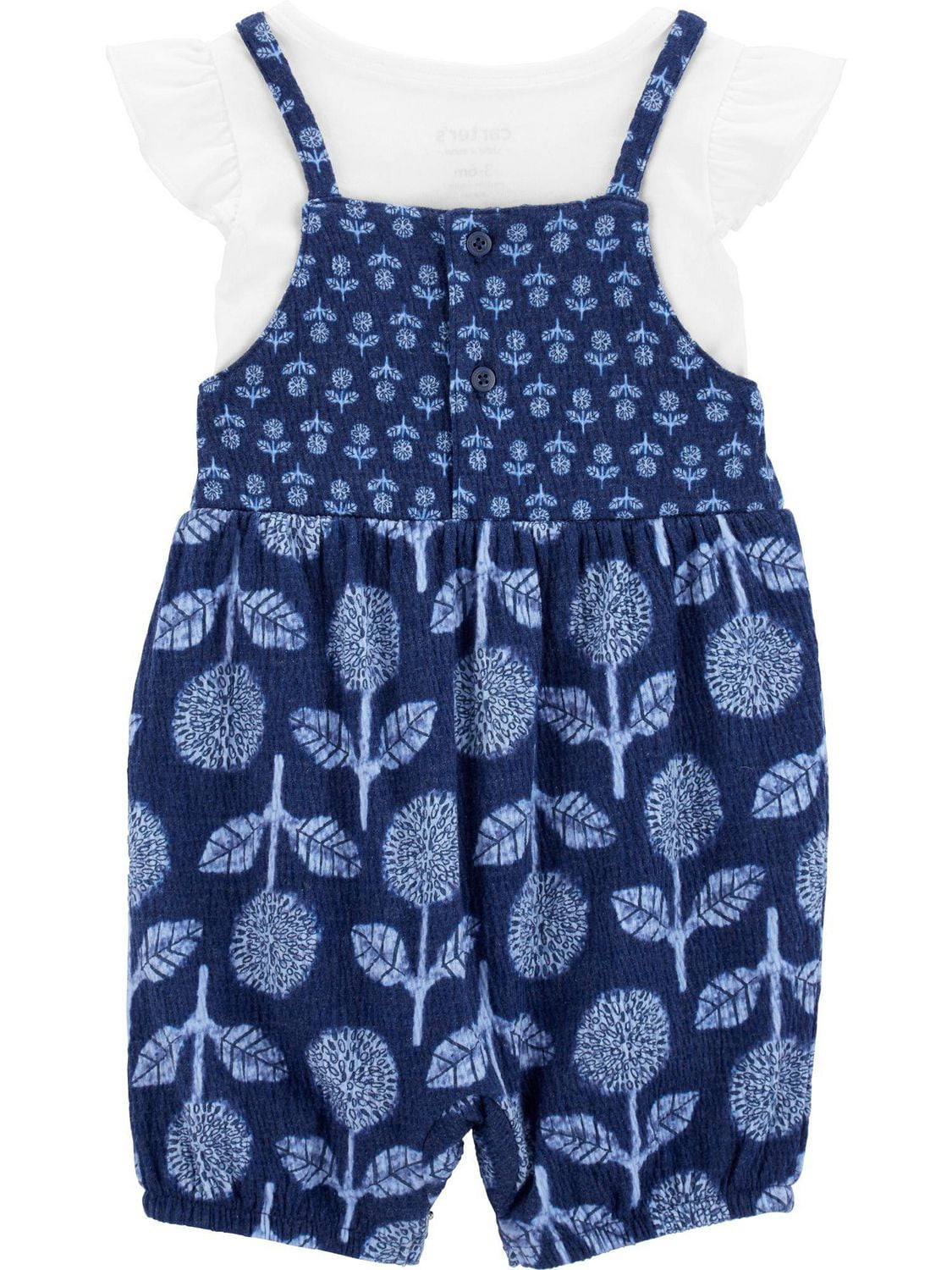 Carter's Child of Mine Baby Girls Blue Floral Romper, 0/3-24 Months