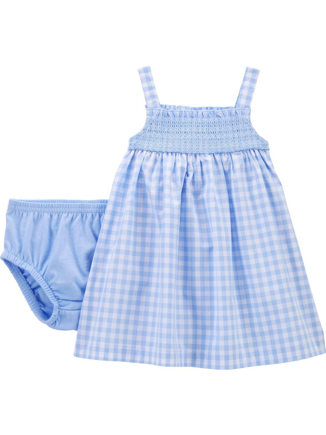 Blue gingham overall dress hotsell