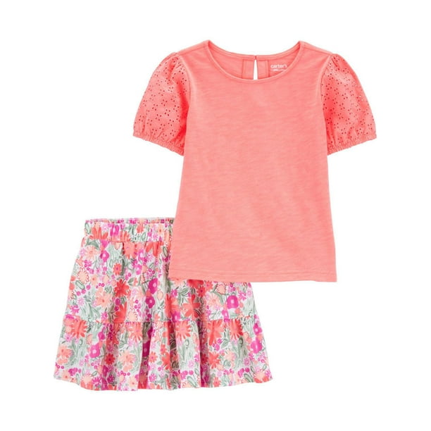 Carter's Child of Mine TG 2pc Set- Coral Multi Floral, 2T-5T - Walmart.ca