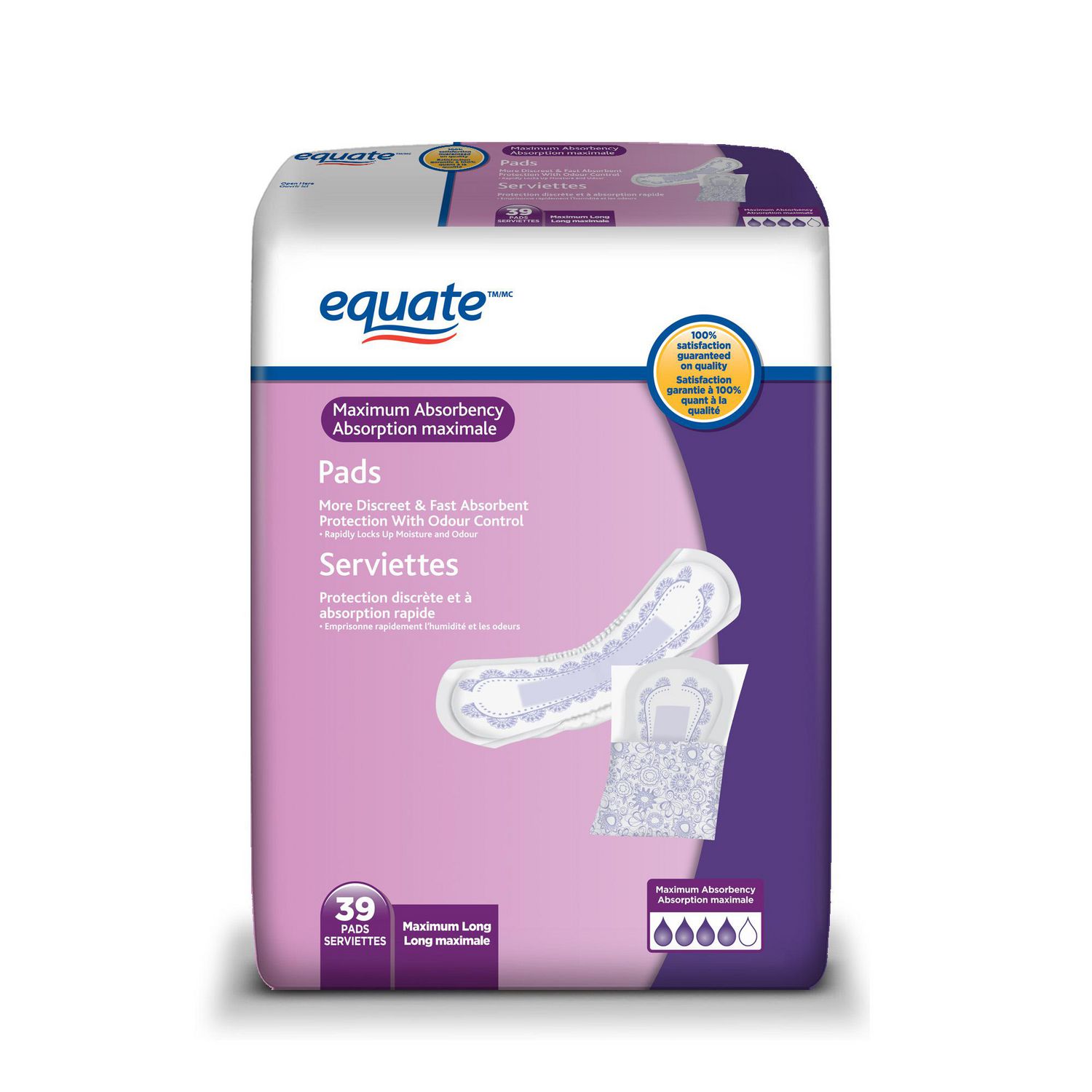 Poise Incontinence Pads for Women, 8 Drop, Overnight Absorbency, Extra-Coverage,  36Ct, POISE PAD LNG 36 