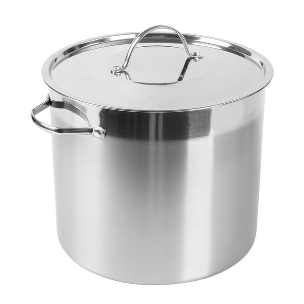 Mainstays 12-Qt Stainless Steel Stock Pot with Metal Lid 
