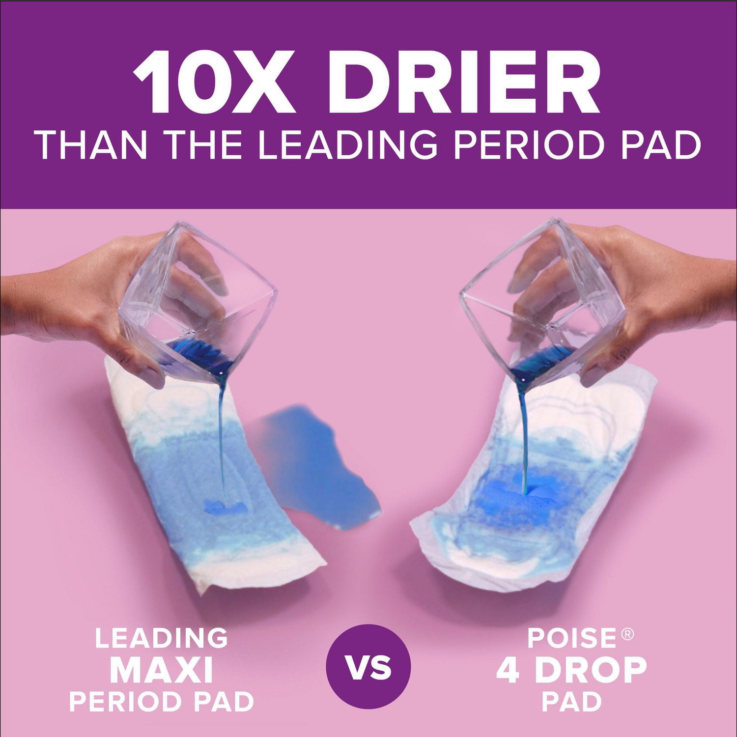 Poise Incontinence Pads for Women, 5 Drop, Maximum Absorbency, Regular, 96Ct