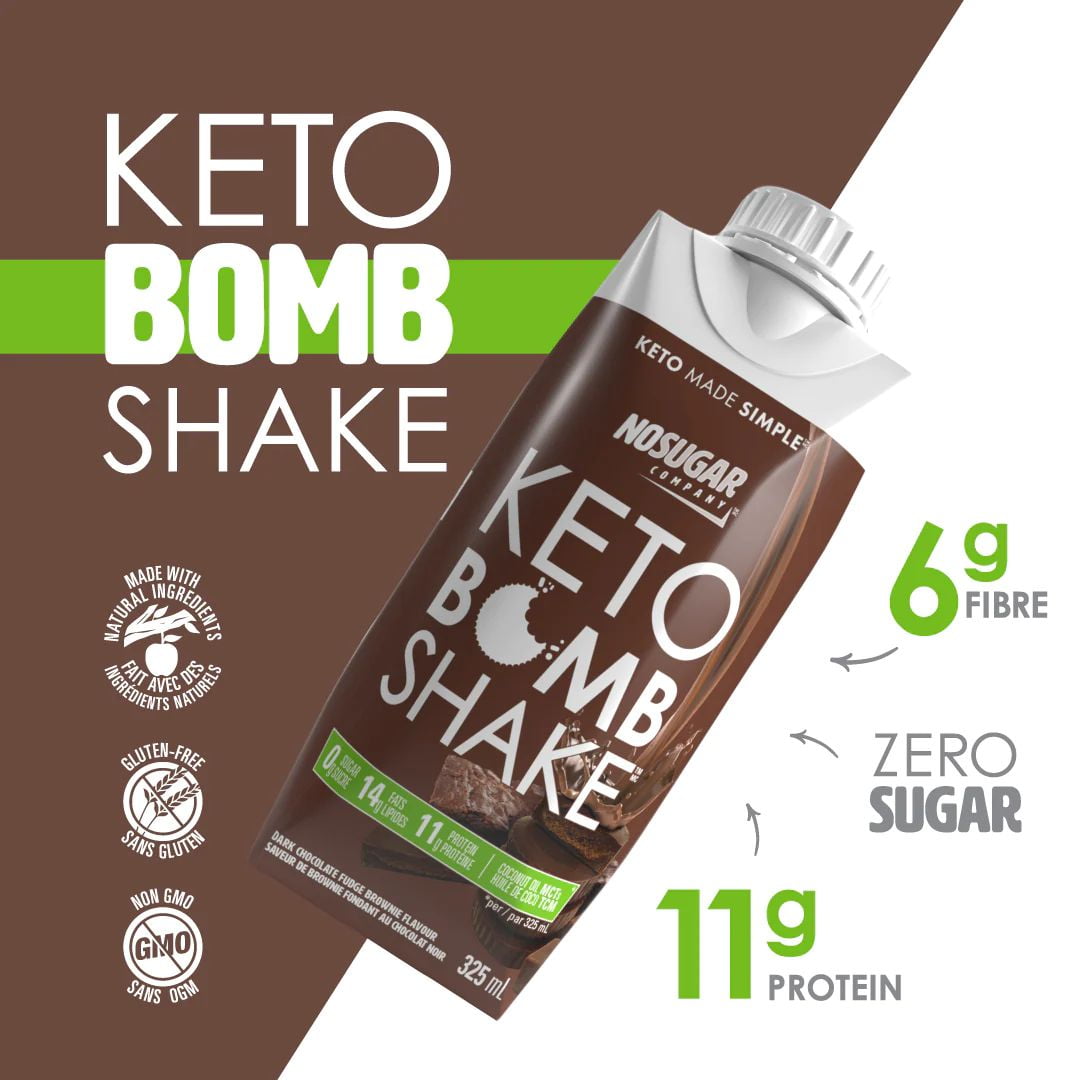 No Sugar Keto Bomb Shake Dark Chocolate Fudge Brownie