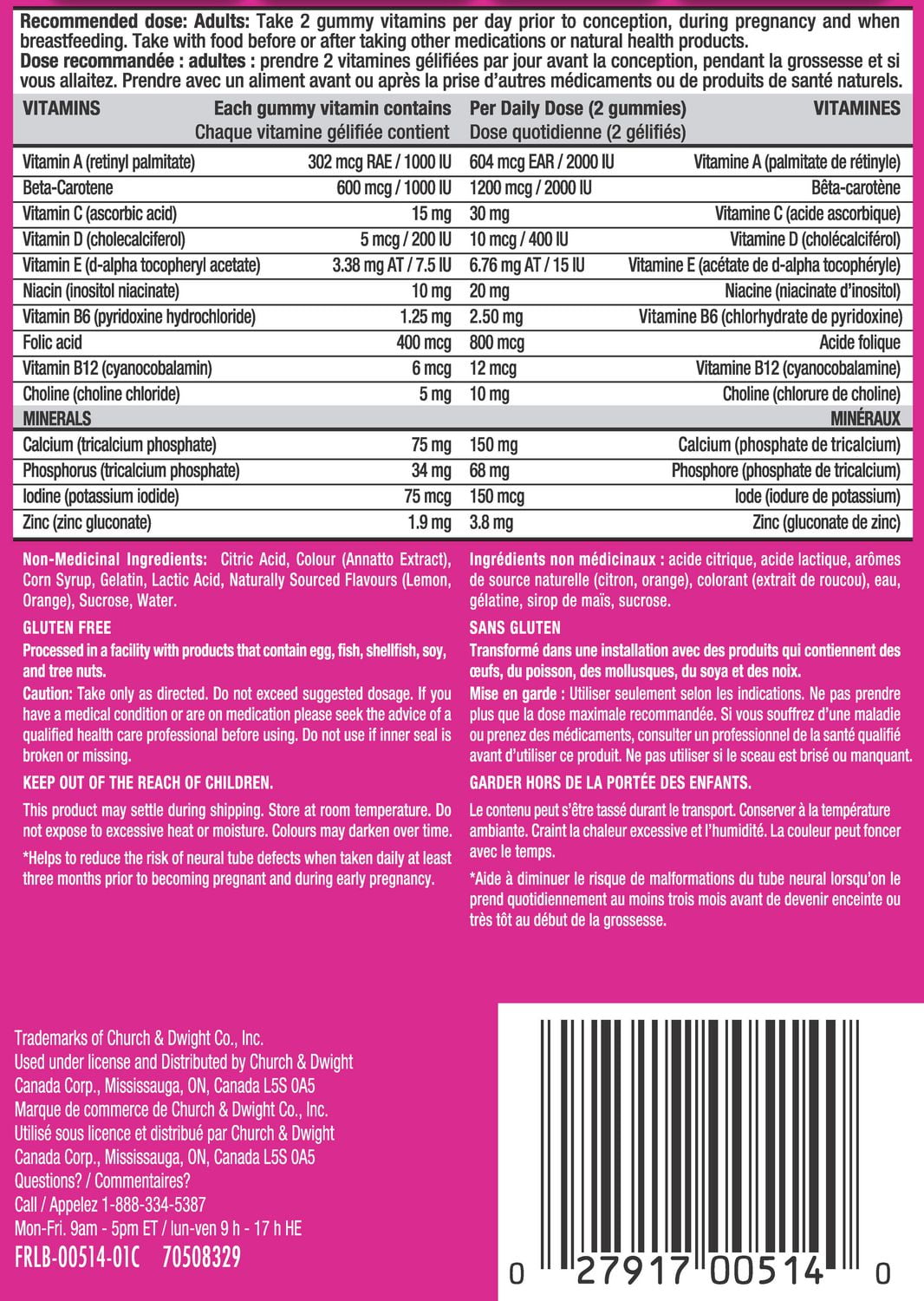 Multivitamines gélifiées prénatales Première réponse