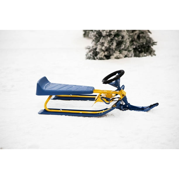 FROSTRUSH Machrus Snow Sled for Kids with Padded Steering Wheel