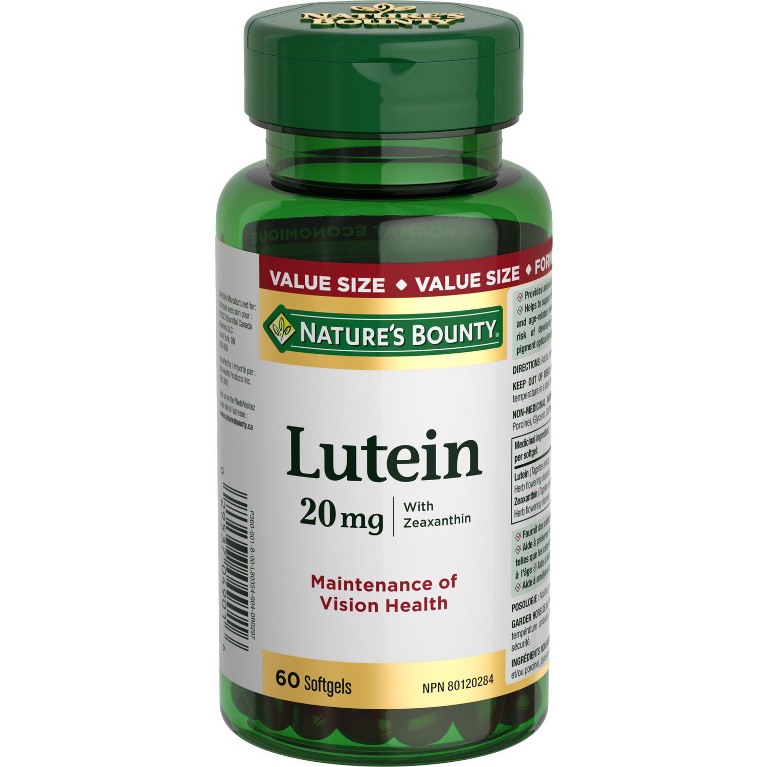 NATURE'S BOUNTY Lutein, Helps to Support For Conditions Like Cataracts & Macular Degeneration, Value Size