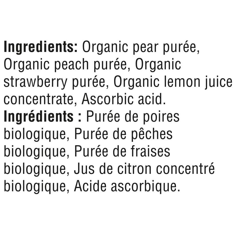 GERBER Organic Purée, Pear Peach Strawberry, Baby Food, 128 mL