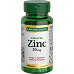 NATURE'S BOUNTY Zinc, 50 mg, Aide à la fonction immunitaire, Aide la métabolisation des nutriments, Aide Formation de tissus, Pour une bonne santé & Peau saine, Caplets 100