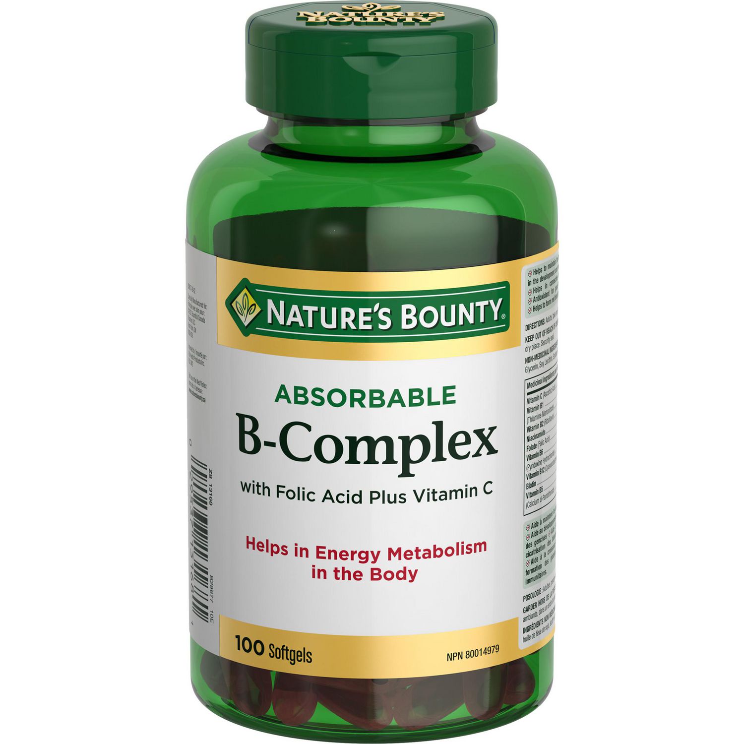 NATURE'S BOUNTY Absorbable B-Complex With Folic Acid Plus Vitamin C