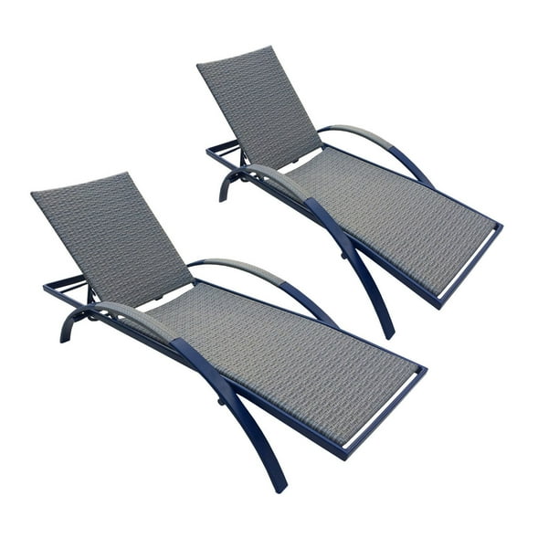Chaise longue multi positions pour bain de soleil d'Henryka - bleue