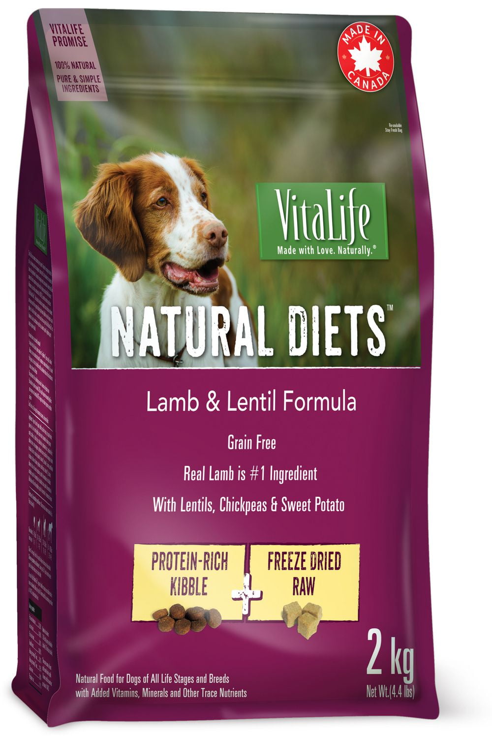 VitaLife Natural Diets Dog Food Lamb & Lentil Grain Free Formula