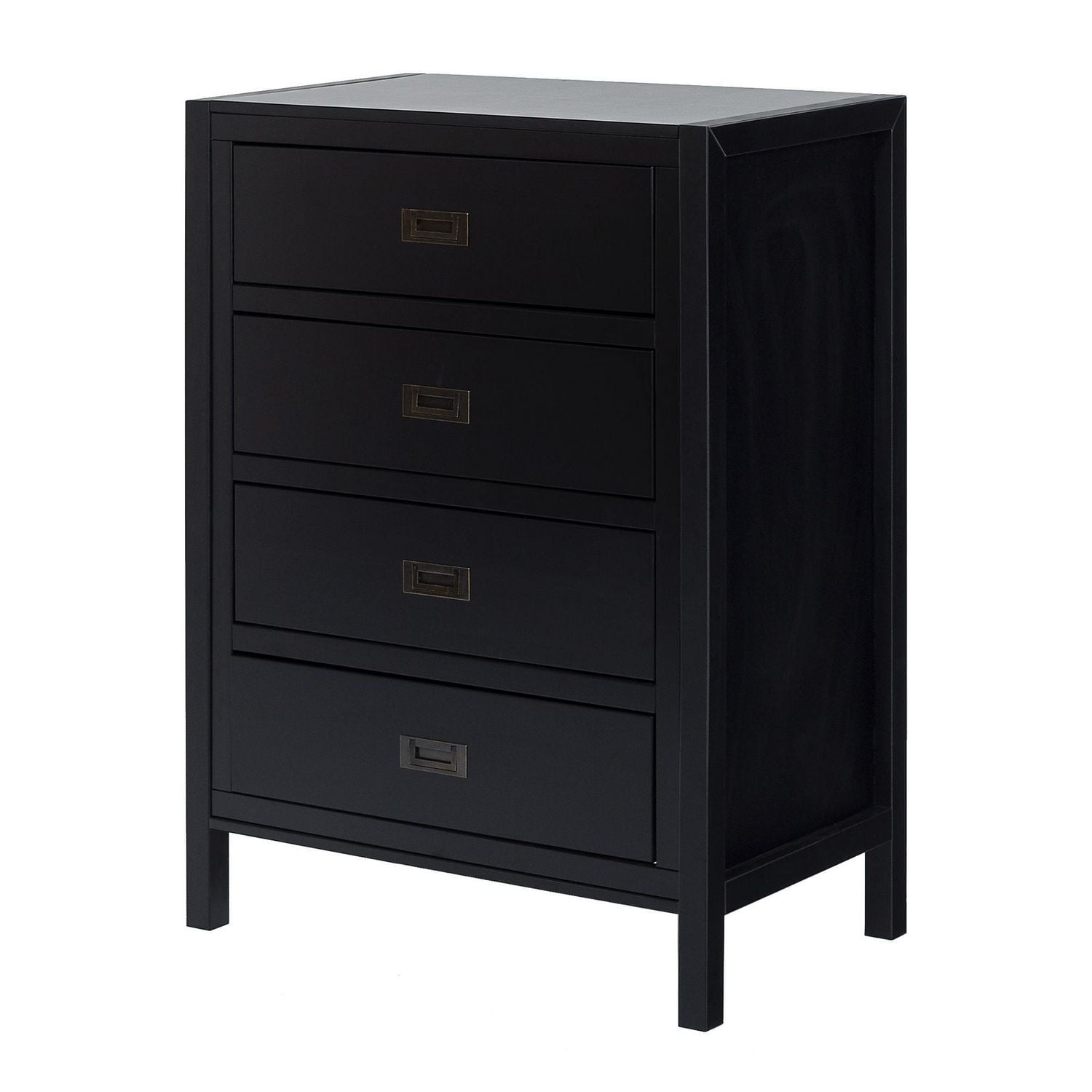 40" Classic Solid Wood 4 Drawer Chest Black Walmart Canada