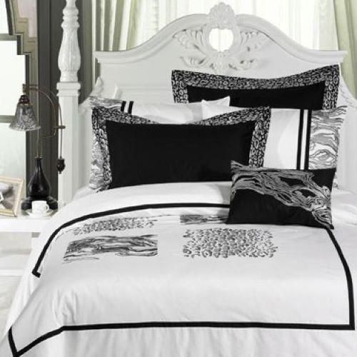 Starlite Kenya Ensemble de housse de couette noir et blanc 6