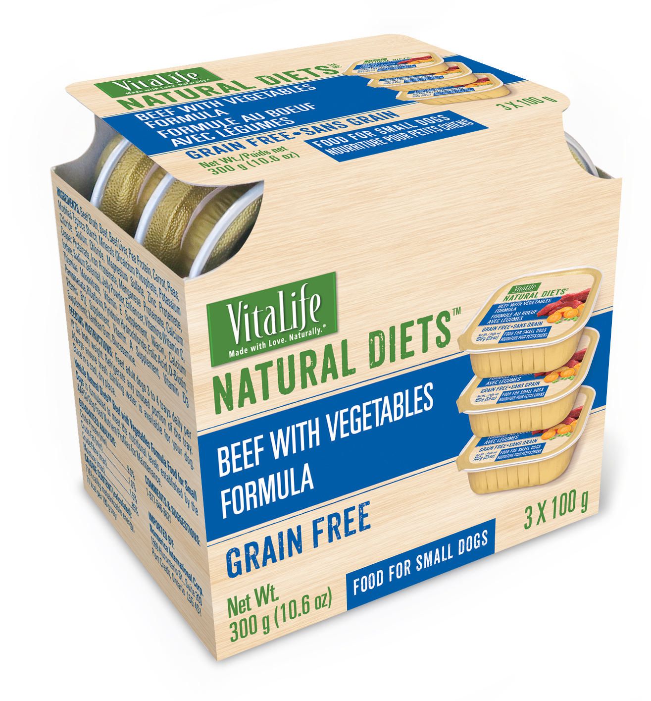 VitaLife Natural Diets Small Dog Food Beef & Vegetables Grain Free