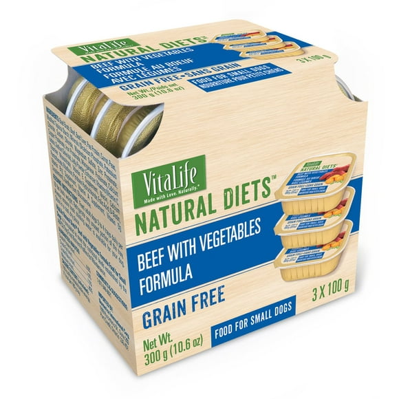 VitaLife Natural Diets Small Dog Food Beef & Vegetables Grain Free Formula