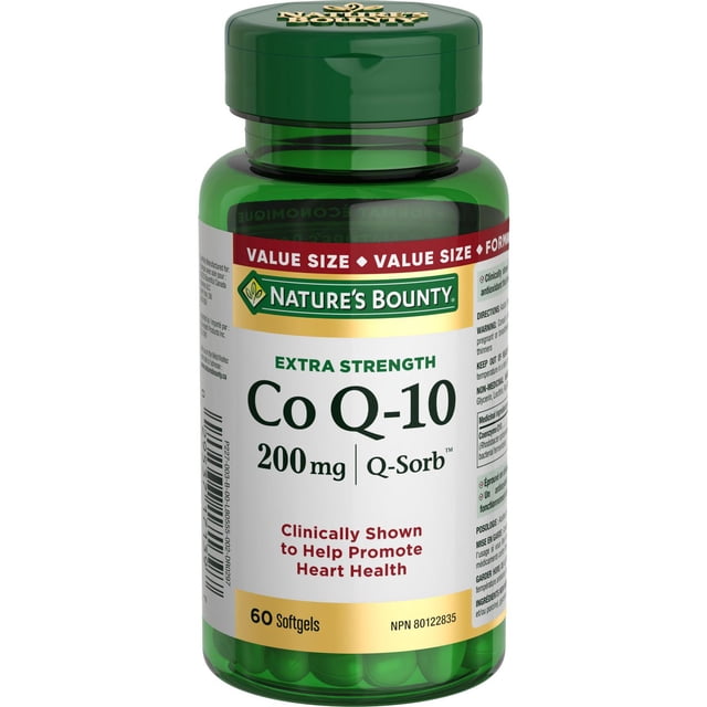 NATURE'S BOUNTY Co Q-10, 200 mg, Extra Strength, Clinically Shown To Help Promote Heart Health, Provides Antioxidants, Helps Maintain Healthy Heart Function, Softgels 60.0 pack