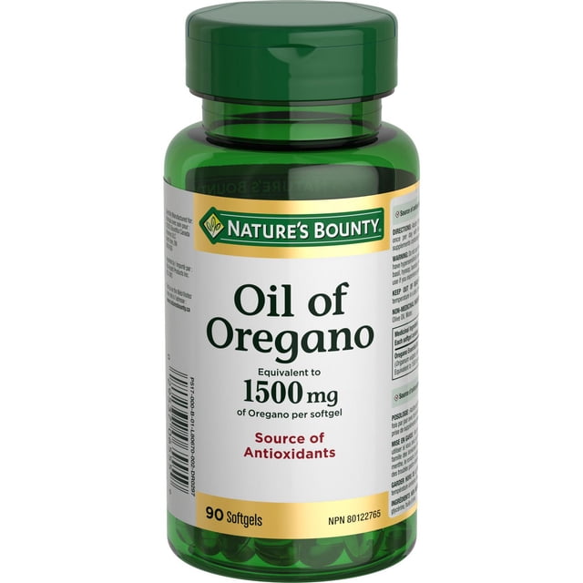 NATURE'S BOUNTY Oil Of Oregano, 1500 mg, Source Of Antioxidants, Softgels 90.0 count