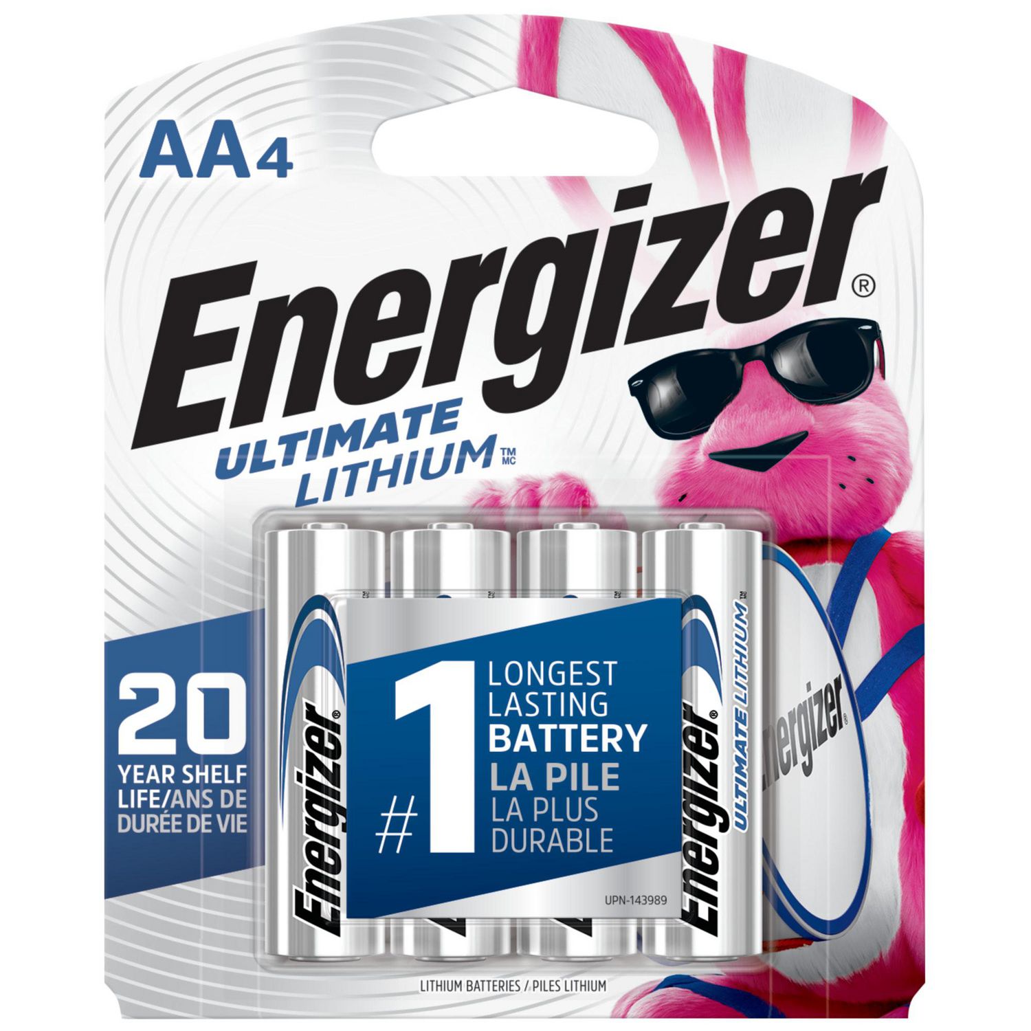 Energizer Ultimate Lithium AA Batteries (4 Pack), Double A Batteries,  Batteries 