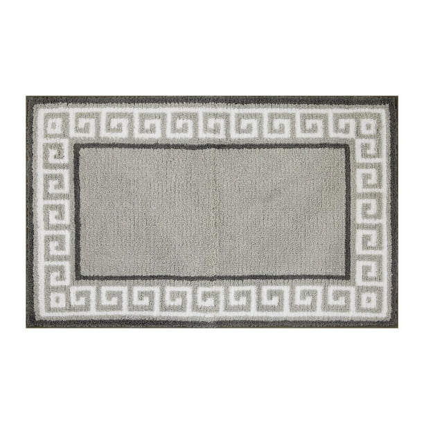 Tapis de bain cachemire gris de hometrends Tapis de bain tricoté à poils 100 % polyester de 50,8 x 86,4 cm avec envers en caoutchouc antidérapant