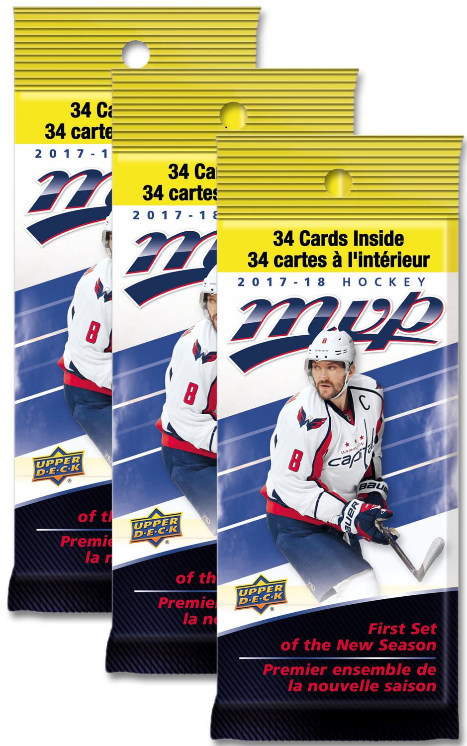 20172018 Upper Deck MVP Hockey 3 Jumbo Pack Bundle English Walmart