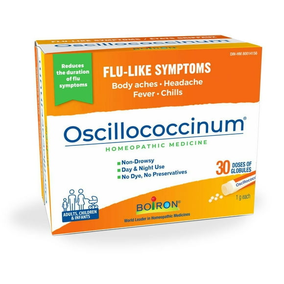 Boiron Oscillococcinum to Reduces The Duration Of Flu-Like Symptoms Such As Body Aches, Headaches, Fever And Chills, 30 doses