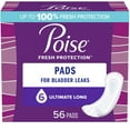 thumbnail image 1 of Serviettes d’incontinence ultraminces Poise pour femmes, degré d’absorption&nbsp;6, absorption suprême, longueur longue, 56&nbsp;unités, 1 of 7