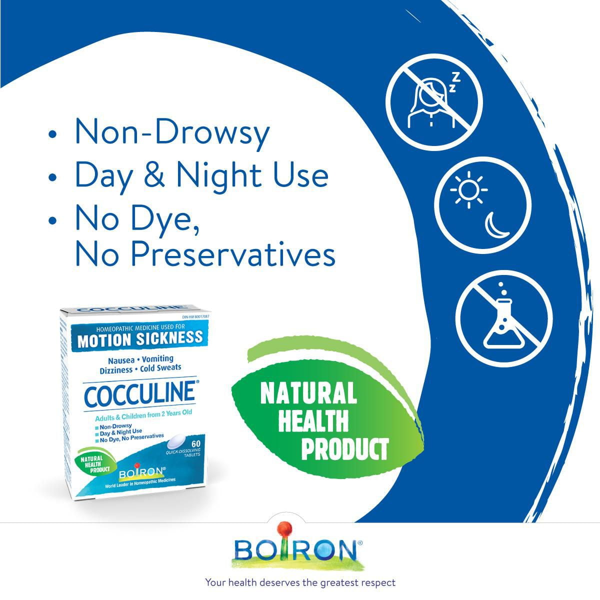 Boiron Cocculine Motion Sickness Homeopathic Medicine, Nausea Homeopathic Medicine, For adults and children from 2 years old