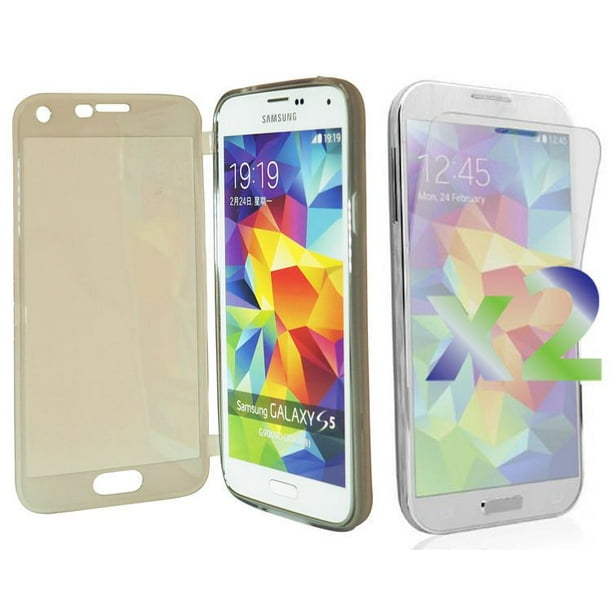 Étui Exian transparent pour Samsung Galaxy S5 avec couverture avant