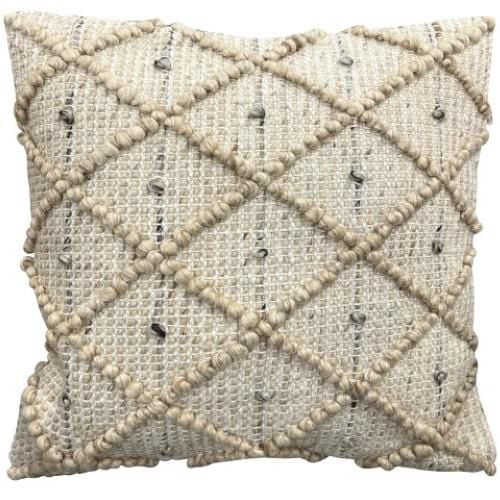 Coussin motifs losanges Charm 18''x18'' - écru