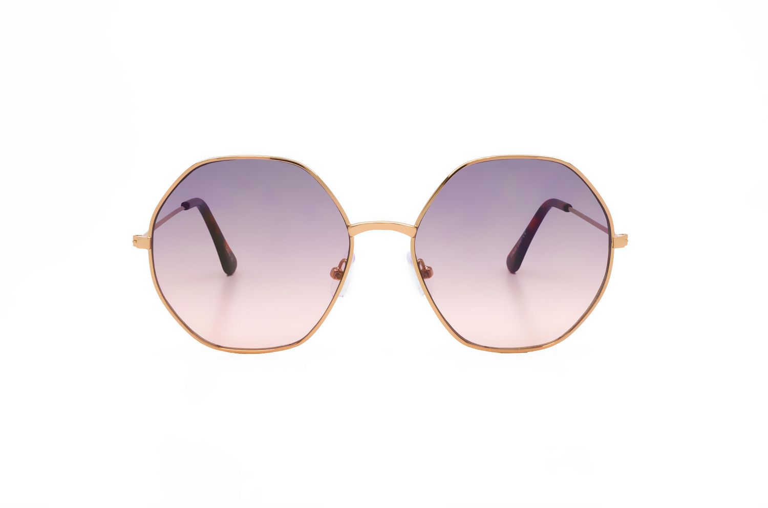 Lunettes de soleil octogonales rose dor pour femmes Time Tru