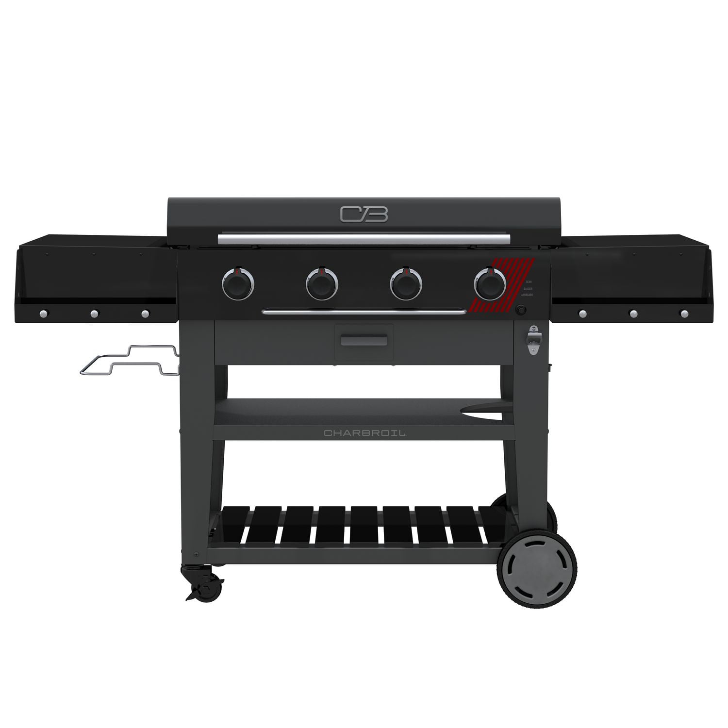 Performance 36 Deluxe Black Cart Gas Griddle 4B Flat Top Grill