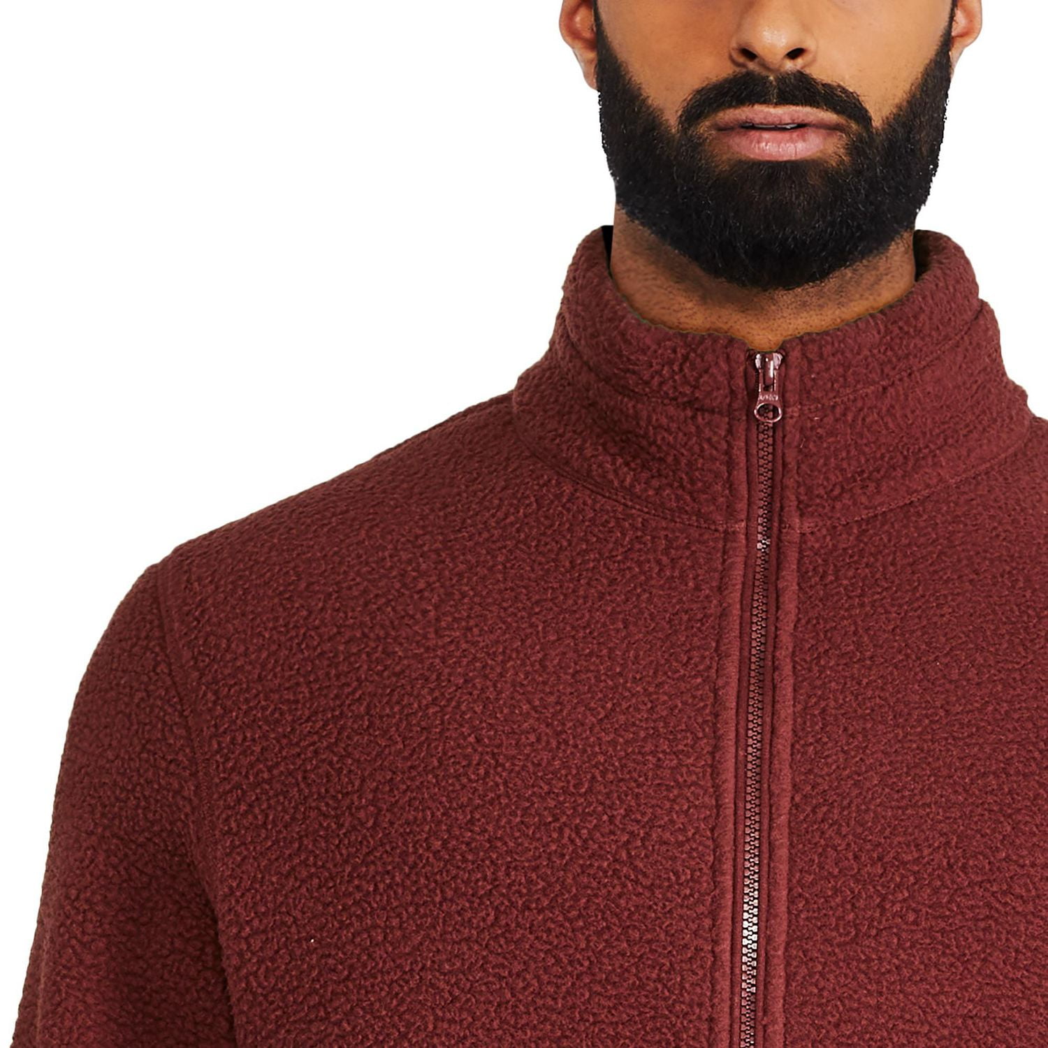 Manteau zippé en fausse peau de mouton George pour hommes