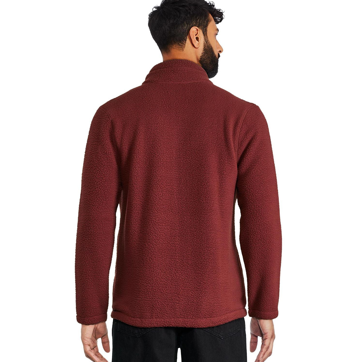 Manteau zippé en fausse peau de mouton George pour hommes
