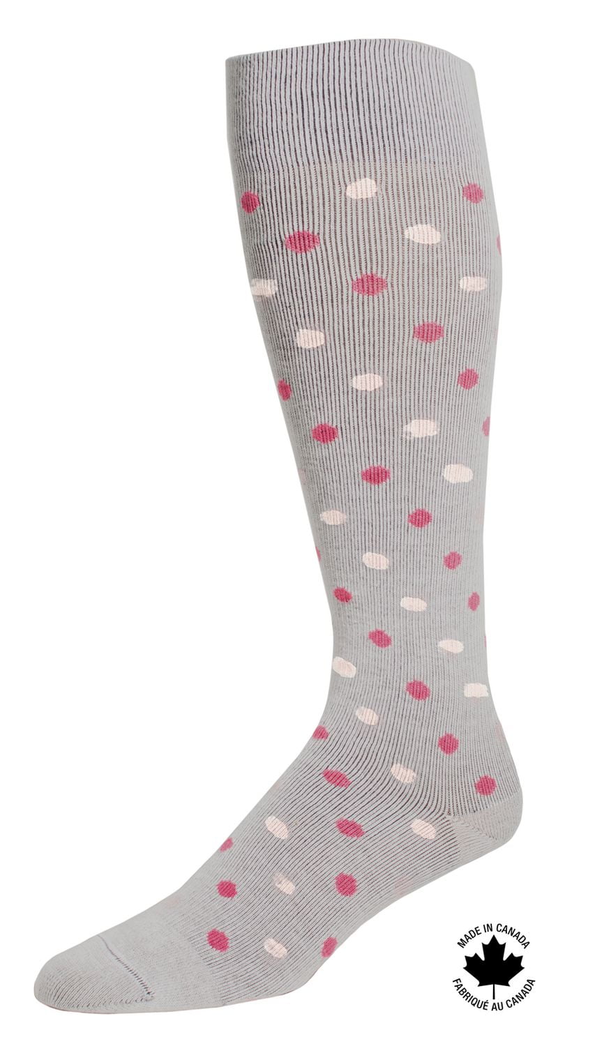 Paramedic Compression Socks with Polka Dots for Women 15-20 mmHg - Large, Paramedic Stylish Knee-High Polka Dots, Compression Socks for Wowen, 15-20 mmHg